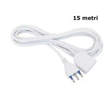 Prolunga lineare 15 metri cavo elettrico spina 10/16A bipasso bianco 15mt