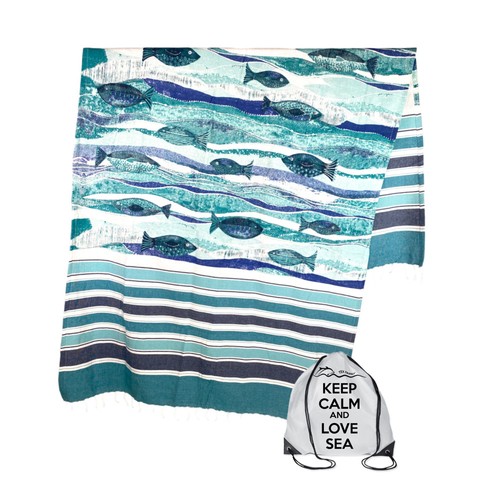 Telo mare fouta pesci blu - telo,