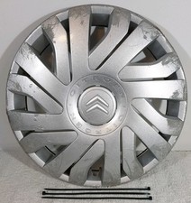 1x Coprimozzo Coprimozzo Copricerchio 14" CITROEN C1 2006 ORIGINALE 426020H030 Argento e Fascette