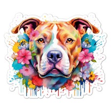 Adesivo Pitbull Fiori