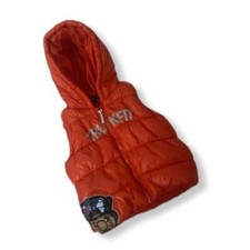 Boy's Size 24 Month Puffer Vest Jacket Truckfit Orange Big Logo Hooded