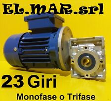 Motoriduttore 23 Giri HP 0,12 Riduttore di giri Motore Monofase Trifase Kw 0,09