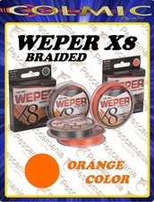 Trecciato colmic WEPER X8 fili multifibra 150 Yards - 136mt High-Grade PE ORANGE