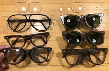 LOTTO 6 montature occhiali di sicurezza vintage Bausch & Lomb Titmus protezione saldatura moda