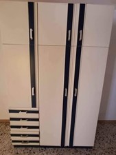 Armadio guardaroba vintage anni '80 con cassetti