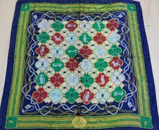 FOULARD 100% PURA SETA SILK SOIE VINTAGE DONNA BASILE (1653) 86cm x 88cm