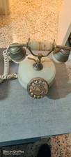 VECCHIO TELEFONO VINTAGE ANNI 60 IN ONICE MARMO E OTTONE Funzionante