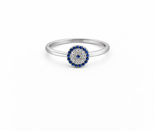 Anello malocchio blu in
