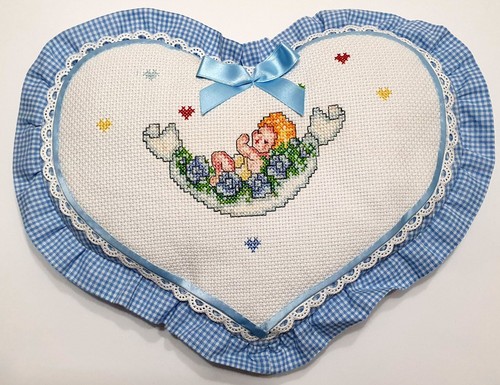 Fiocco cuscino nascita bimbo - cuscino,