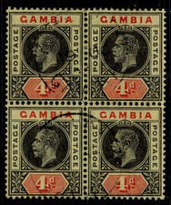 GAMBIA GV SG92c, 4d nero e