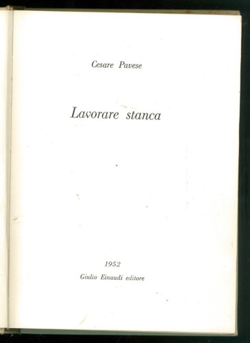 Pavese cesare lavorare stanca - cesare,