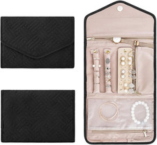 Portagioie Rotolo Da Viaggio Pieghevole Organizer per Gioielli Borsa Porta Gioie