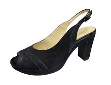 Sandali Vernissage E9610 camoscio nero tacco 9,5 cm plateau 2 cm Made in Italy