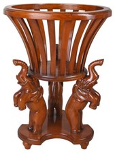 Elefanti Vaso a Mano Legno