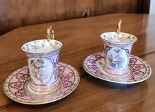 Coppia  Antiche Tazzine da caffè - Manifattura Vienna - Royal Vienna porcellana