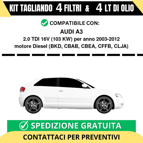 Tagliando per audi 0 tdi - a3,