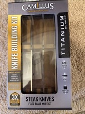 Camillus Set Costruzione Coltelli - Coltello da Bistecca 4pz con Vetrina in Legno