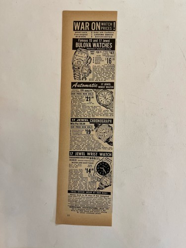 Vintage 1955 print bulova - ad,