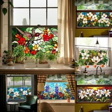 Adesivi per finestre floreali colorati bifacciale grandi fiori finestra statica