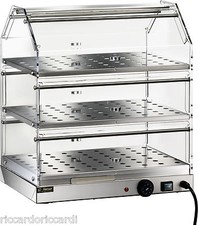 Vetrina riscaldata cm 50x35 3 piani Brioches Professionale Plexiglass vetrinetta