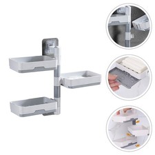  Piatto di sapone montato a parete comoda porta sapone in plastica con