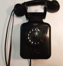 Telefono a Disco  Vintage SIEMENS da parete in bachelite nera anni 40