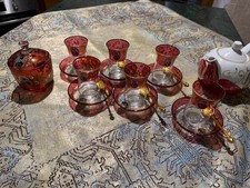 servizio da te vintage in vetro decorato perfetto stato 20 pezzi. 