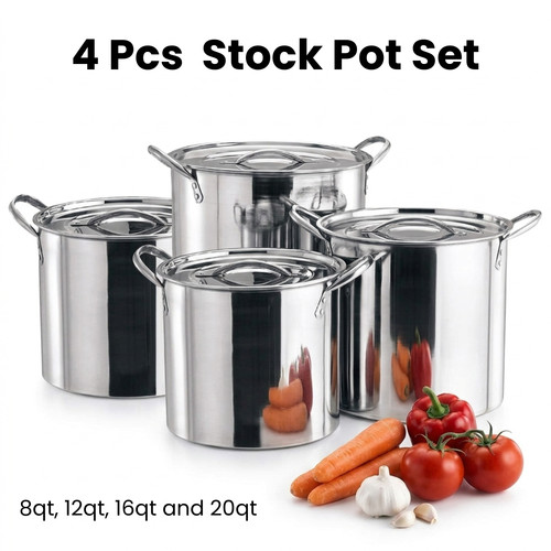 Pentole stock acciaio - inox, 4pz