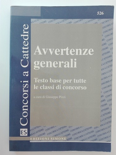 Avvertenze generali edizioni - avvertenze,