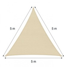 Tenda Ombreggiante Vela Telo Triangolare Beige misura 5x5x5 m. 12,5 mq Giardino