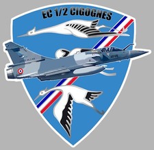 AUTOCOLLANT MIRAGE 2000 EC 1/2 ESCADRON CIGOGNES ARMEE DE L'AIR BLASON CD199
