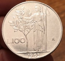 100 lire 1965 italia - lire, 1965,
