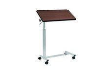 Tavolino da letto color marrone su ruote struttura in Acciaio verniciato solleva