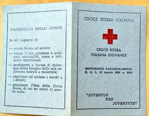 Tessera croce rossa - tessera, italiana