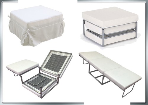 Pouf letto bianco - pouf,