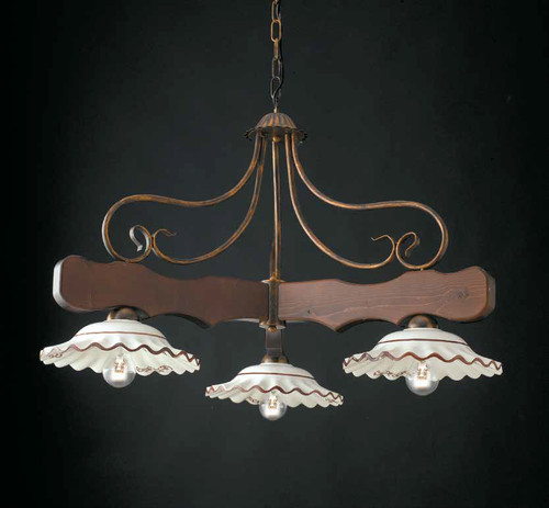 Lampadario luci legno - lampadario,