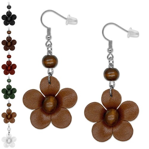 Lederohrringe pendenti fiori - lederohrringe,