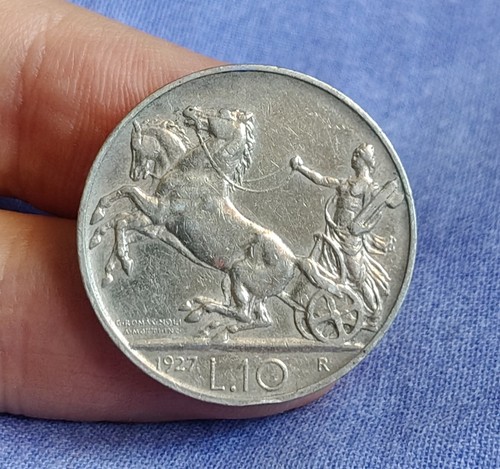 Lire 1927 biga - biga, argento