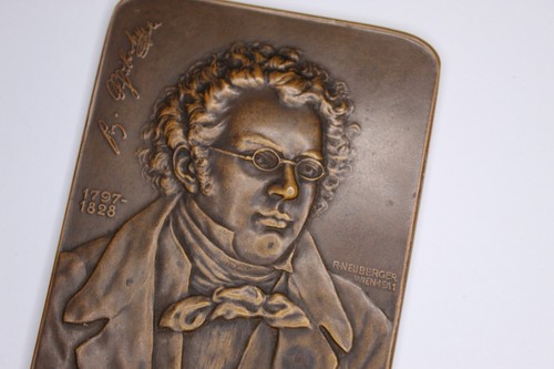 Placca franz schubert bronzo - franz,