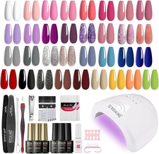 Kit Semipermanente Unghie, 33 Coloris Rosa Viola Grigio Blu Marrone Smalto Unghi