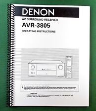 Denon AVR-3805 Instruction Manual: 104 Pages & Protective Covers!