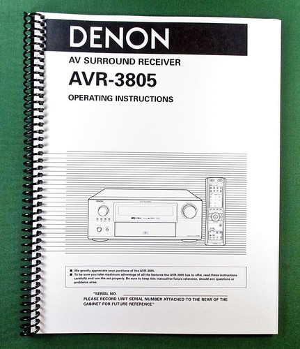 Denon avr 3805 - denon, instruction
