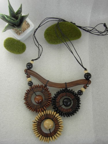 Collana legno trave cerchi - trave, 3