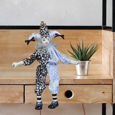 Bambola di Arlecchino in porcellana da 15'', per souvenir di