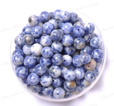 Commercio all'ingrosso 30 pezzi pietre preziose naturali macchie blu distanziatore rotondo perline sfuse 6 mm #18