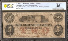 GRANDE BANCONOTA 1861 $2 DUE