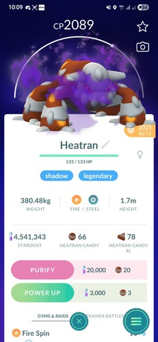 Shadow heatran pokemon ultra - heatran,