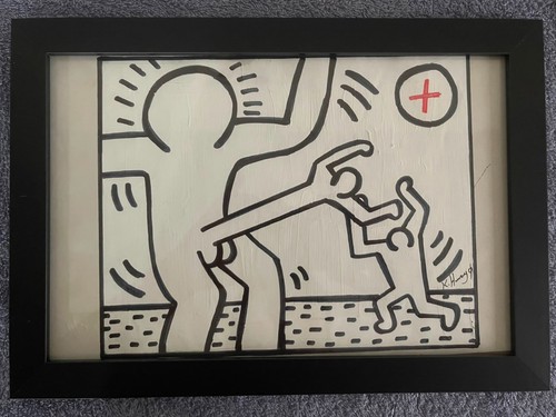 Quadro olio keith haring - quadro,