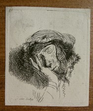 BAGELAAR / REMBRANDT `DÖSENDE FRAU, DEN KOPF AUF DIE HAND GESTÜTZT´ H&L 38 ~1810