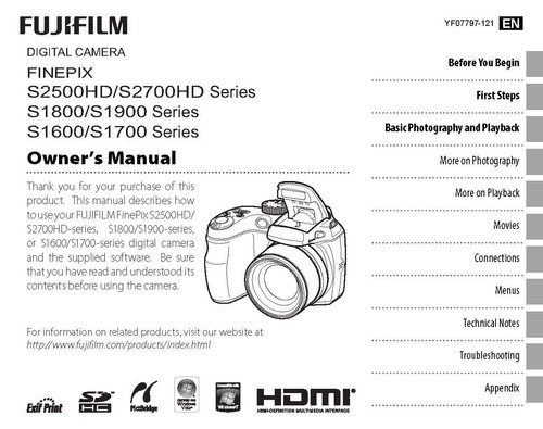 Fuji finepix s2500hd - s2500hd, s1800